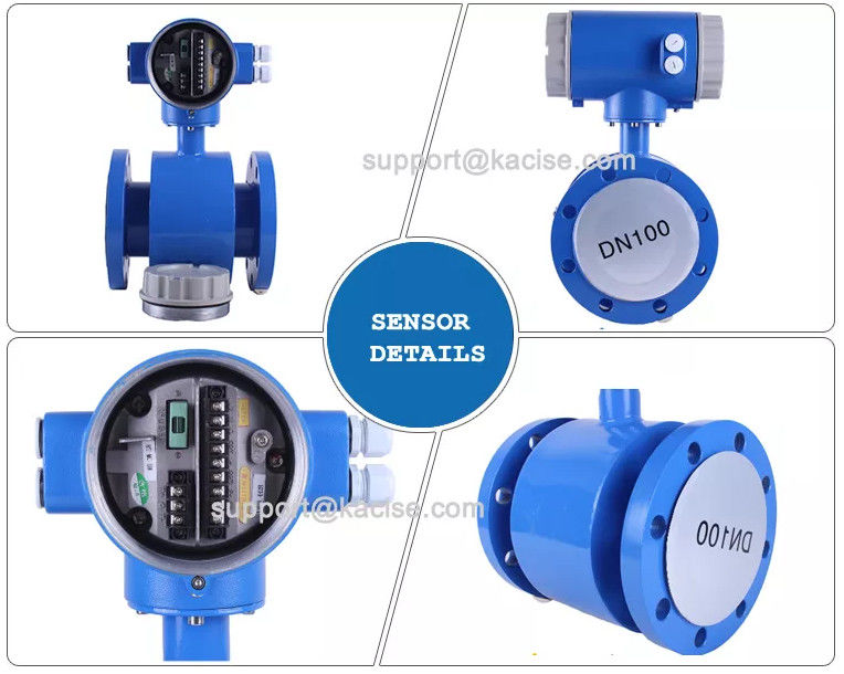RS485 Modbus उच्च सटीकता के साथ एसिड क्षार प्रतिरोधी तरल पदार्थों के लिए डिजिटल विद्युत चुम्बकीय प्रवाह मीटर