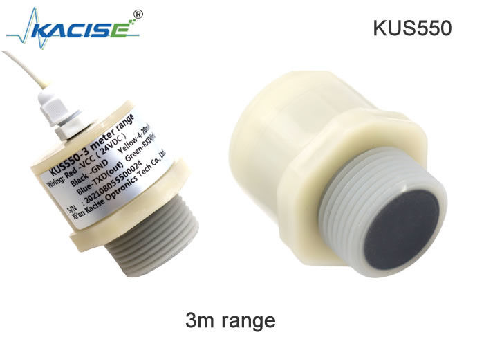 KUS550 सीरीज अल्ट्रासोनिक लेवल सेंसर कम बिजली की खपत के साथ IP68 सुरक्षा और PVDF शेल सामग्री