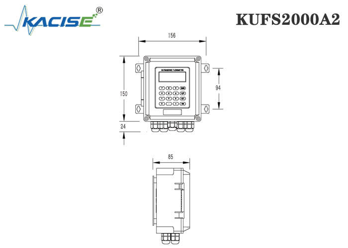 KUFS2000A2 वाल माउंट इनसेर्शन अल्ट्रासोनिक फ्लोमीटर द्विदिशात्मक माप और RS485 MODBUS इंटरफेस के साथ DN50-DN6000 पाइप के लिए