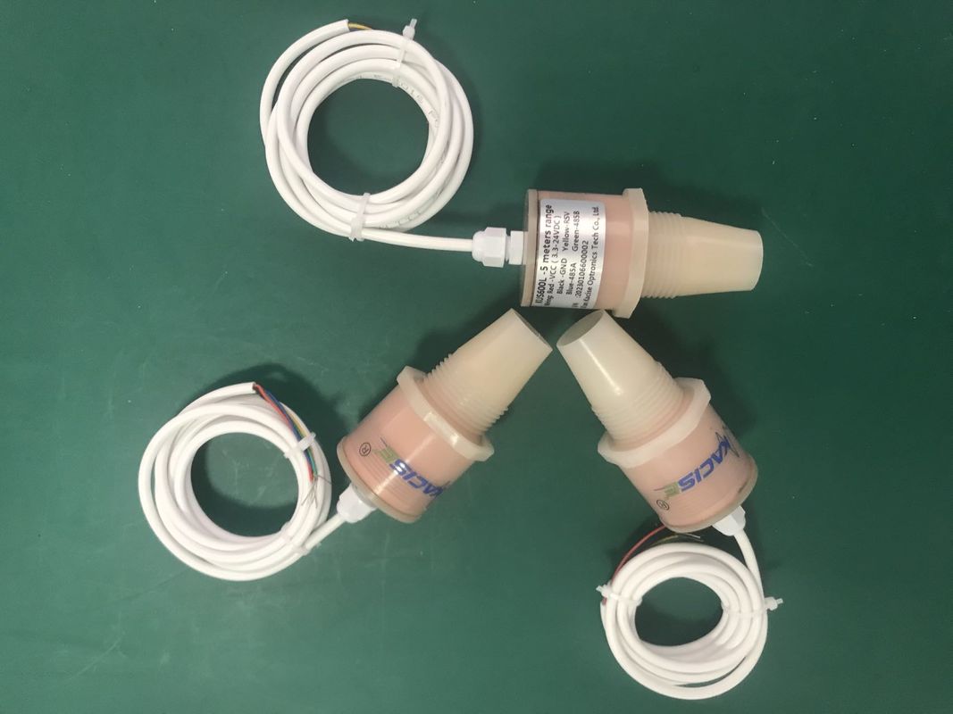 पानी और ईंधन टैंक माप के लिए 5 मीटर उच्च सटीकता के साथ 6V RS485 अल्ट्रासोनिक स्तर सेंसर