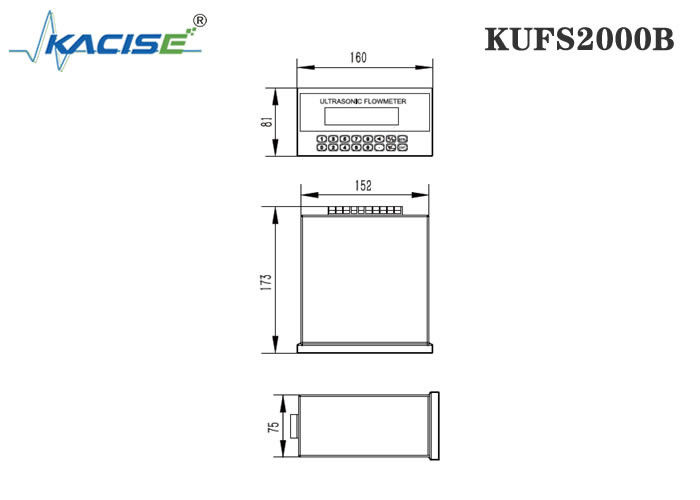 KUFS2000B पैनल माउंट इंसेक्शन अल्ट्रासोनिक फ्लोमीटर DN50-DN6000 पाइप और RS485 MODBUS इंटरफेस के लिए ± 1% सटीकता के साथ