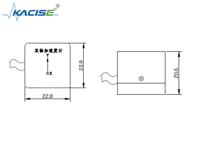 Magnetic Suction Dual Axis Accelerometer High Frequency Wide Measuring Range with  temperature -40℃~+70℃