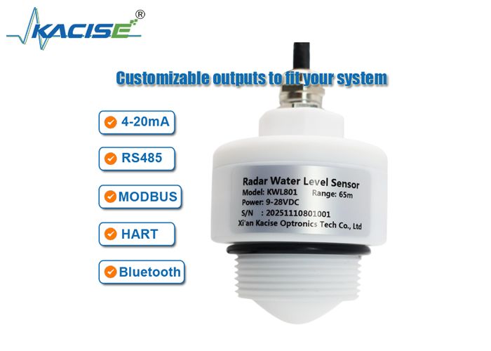 KWL801 76GHz-81GHz आवृत्ति रेंज 65m माप रेंज और ±1 मिमी सटीकता के साथ संपर्क रहित रडार जल स्तर सेंसर